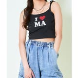 ブラック | パット付きハートキャミ | GORGE