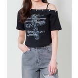 ブラック | ワンショルスタッズPT Tシャツ | GORGE