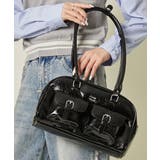 ブラック | レディース ハンドバッグ ダブルポケット | GORGE 