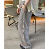 《ゆる映え柄パンツ》ストライプ&チェック/楽ちん美ラインワイド | GORGE | 詳細画像12