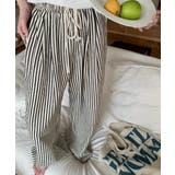 《ゆる映え柄パンツ》ストライプ&チェック/楽ちん美ラインワイド | GORGE | 詳細画像1