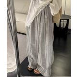 チェック | 《ゆる映え柄パンツ》ストライプ&チェック/楽ちん美ラインワイド | GORGE