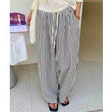 《ゆる映え柄パンツ》ストライプ&チェック/楽ちん美ラインワイド | GORGE | 詳細画像4