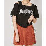 ブラック | レディース 半袖Tシャツ リブタンクドッキング | GORGE