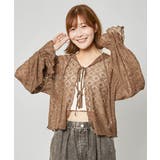 ブラウン | 《透け感×レースアップ》甘さと抜け感を両立するレースシャツパーカー | GORGE 