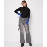 《袖配色リブ×指穴デザイン》レディース ハイネック ニットプルオーバー | GORGE  | 詳細画像1 