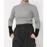 《袖配色リブ×指穴デザイン》レディース ハイネック ニットプルオーバー | GORGE  | 詳細画像5 