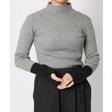 《袖配色リブ×指穴デザイン》レディース ハイネック ニットプルオーバー | GORGE  | 詳細画像6 