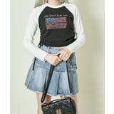 ブラック | ラインストーンテレコドロストトップス | GORGE 