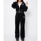 《ベロア×フレアシルエット》レディース ロゴ刺繍パンツ セットアップ対応 秋冬 | GORGE  | 詳細画像2 