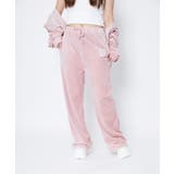 《ベロア×フレアシルエット》レディース ロゴ刺繍パンツ セットアップ対応 秋冬 | GORGE  | 詳細画像6 