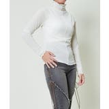 アイボリー | 《透け感×メロウフリル》レイヤード主役トップス/華奢見えハイネック | GORGE