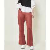 テラコッタ | 《美脚ライン×らくちん素材》脚長効果バツグンのスエードポンチフレアパンツ | GORGE