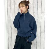 《ダメージ×ハーフジップ》レディース ニットプルオーバー ショート丈 秋冬 | GORGE  | 詳細画像8 