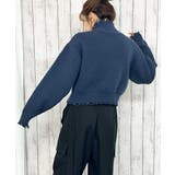 《ダメージ×ハーフジップ》レディース ニットプルオーバー ショート丈 秋冬 | GORGE  | 詳細画像11 