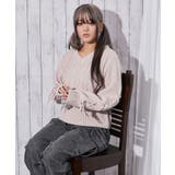 《袖レースアップ×ケーブル編み》レディース モールニット Ｖネックプルオーバー | GORGE  | 詳細画像18 