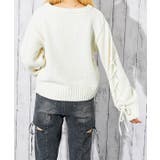 《袖レースアップ×ケーブル編み》レディース モールニット Ｖネックプルオーバー | GORGE  | 詳細画像8 