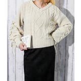 《袖レースアップ×ケーブル編み》レディース モールニット Ｖネックプルオーバー | GORGE  | 詳細画像9 