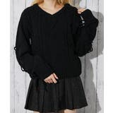 《袖レースアップ×ケーブル編み》レディース モールニット Ｖネックプルオーバー | GORGE  | 詳細画像13 