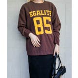 ブラウン | 《カレッジロゴ×ナンバリング》レディース モールニット プルオーバー | GORGE 