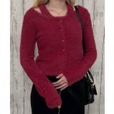 ボルドー | 《フェザーカーデ風ドッキング》レディース ニットプルオーバー フェザータッチ | GORGE 