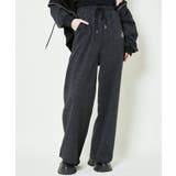 ブラック | 《きらめくラメ刺繍×リラックスシルエット》裏毛スウェットパンツ ワイドフィット … | GORGE 