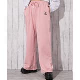 ピンク | 《きらめくラメ刺繍×リラックスシルエット》裏毛スウェットパンツ ワイドフィット … | GORGE 