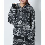 グレー | 《インパクト柄×スタッズ》レディース 裏毛 スウェットパーカー | GORGE 