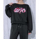 ブラック | 《カモフラロゴ×オフショルゆるシルエット》レディース 裏毛 クルーネックスウェッ… | GORGE 