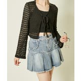 ブラック | 《カットレース×ガーリーリボン》シアー感カーデ | GORGE