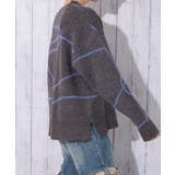 《ライン柄アクセント》レディース ニットプルオーバー ゆったりシルエット 秋冬 | GORGE  | 詳細画像2 