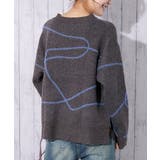 《ライン柄アクセント》レディース ニットプルオーバー ゆったりシルエット 秋冬 | GORGE  | 詳細画像3 