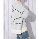 《ライン柄アクセント》レディース ニットプルオーバー ゆったりシルエット 秋冬 | GORGE  | 詳細画像5 