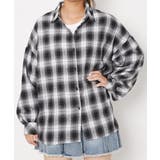 ブラック | 《微起毛チェック》レディース 長袖シャツ ビッグシルエット 羽織り 春秋冬 | GORGE 