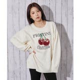 アイボリー | 《ロゴ刺繍×フルーツモチーフ》レディース ニット プルオーバー 秋冬 | GORGE 