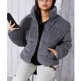 チャコール | 《太コーデュロイ×中綿》レディース ブルゾン 裾ドローコード付き 秋冬アウター | GORGE