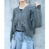 《レースアップ×袖フリル》レディース ニットカーディガン ショート丈 秋冬 | GORGE | 詳細画像2