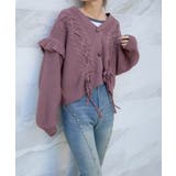 《レースアップ×袖フリル》レディース ニットカーディガン ショート丈 秋冬 | GORGE | 詳細画像6