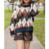《レトロカレッジ》レディース アーガイル柄ニット ゆるシルエット 秋冬 | GORGE | 詳細画像4