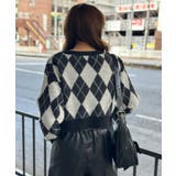 《アーガイル柄×フェザー素材》キャミ付きニットカーディガン／秋冬春 | GORGE  | 詳細画像3 