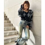 《アーガイル柄×フェザー素材》キャミ付きニットカーディガン／秋冬春 | GORGE  | 詳細画像4 