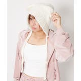 アイボリー | 《ふわもこ×キュートな耳付き》クマミミニット帽 秋冬 防寒 可愛いデザイン☆ | GORGE 