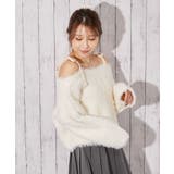 アイボリー | 《ふわモコ×前後２ＷＡＹ》フェミ可愛い◎肩リボンフェザーニット秋冬トップス | GORGE 