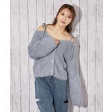 チャコール | 《ふわモコ×前後２ＷＡＹ》フェミ可愛い◎肩リボンフェザーニット秋冬トップス | GORGE 