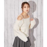 《ふわモコ×前後２ＷＡＹ》フェミ可愛い◎肩リボンフェザーニット秋冬トップス | GORGE  | 詳細画像1 