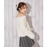 《ふわモコ×前後２ＷＡＹ》フェミ可愛い◎肩リボンフェザーニット秋冬トップス | GORGE  | 詳細画像3 
