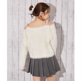 《ふわモコ×前後２ＷＡＹ》フェミ可愛い◎肩リボンフェザーニット秋冬トップス | GORGE  | 詳細画像4 