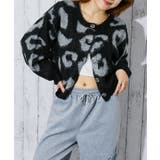 ブラック | 《レオパード柄×2WAY仕様》レディース 起毛ニットカーデ/プルオーバー 秋冬 | GORGE