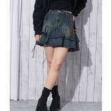 《サイドスエードリボン×ティアード切替》レディース デニム ミニスカート | GORGE  | 詳細画像1 