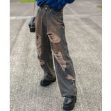 インディゴ | 《クラッシュ×ウエストゴム》レディース デニム ワイドパンツ | GORGE 